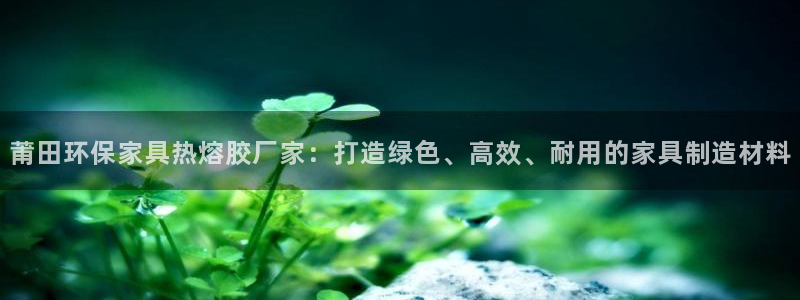 tp钱包APK：莆田环保家具热熔胶厂家：打造绿色、高效、耐用